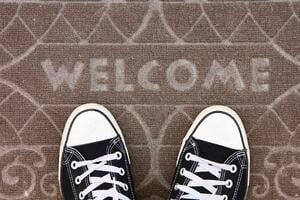 shoes on welcome mat